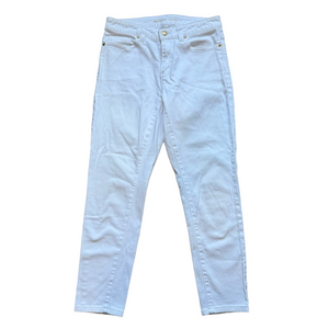 Michael Kors White Skinny Jeans Women’s 4 Denim Summer Basics Gold Accents